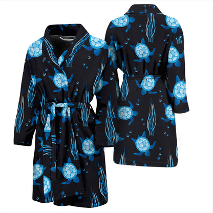 Sea Turtle Print Design LKS3013 Men Bathrobe