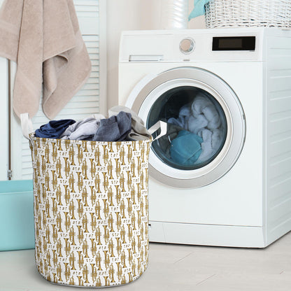 Trumpet with Music Note Print Laundry Basket