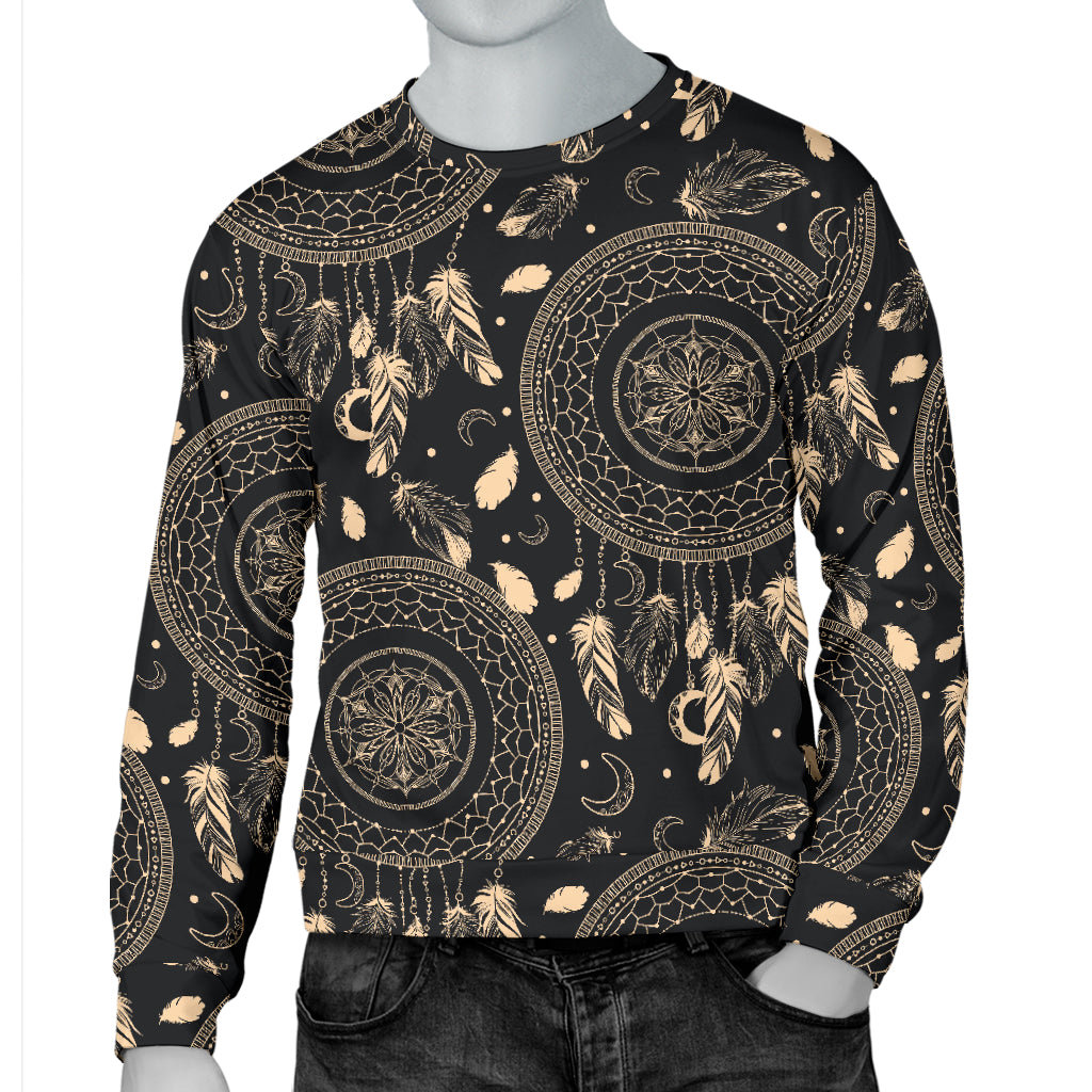 Dream Catcher Mandala Boho Moon Men Long Sleeve Sweatshirt