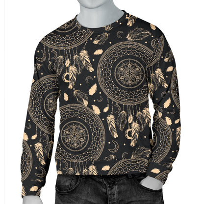Dream Catcher Mandala Boho Moon Men Long Sleeve Sweatshirt