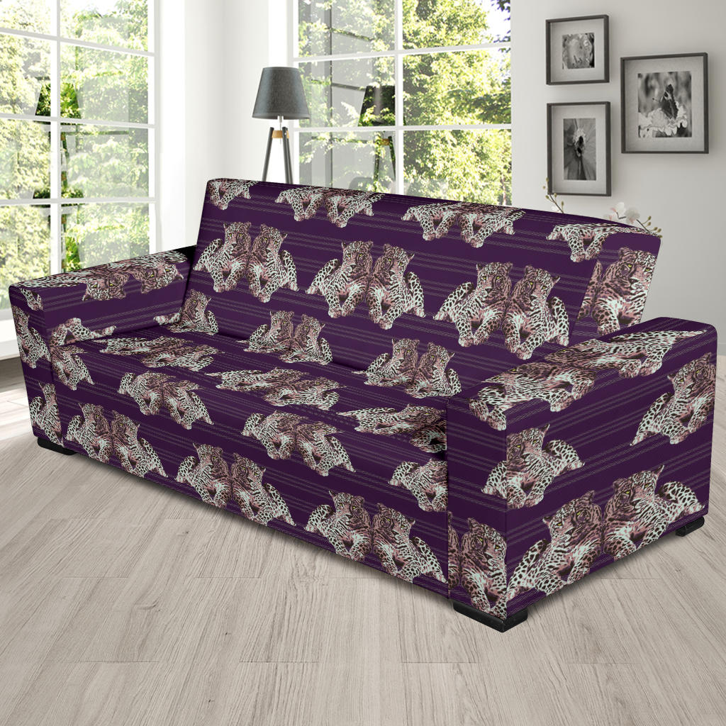 Leopard Pattern Print Design 01 Sofa Slipcover