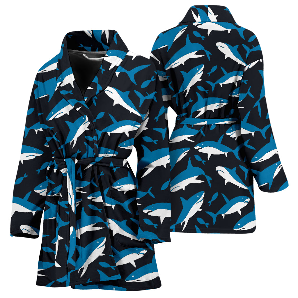 Shark Print Design LKS303 Women Bathrobe