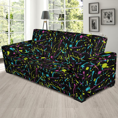 Splatter Multicolor Print Design LKS302 Sofa Slipcover