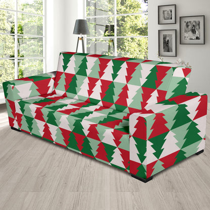 Christmas Tree Pattern Print Design 01 Sofa Slipcover