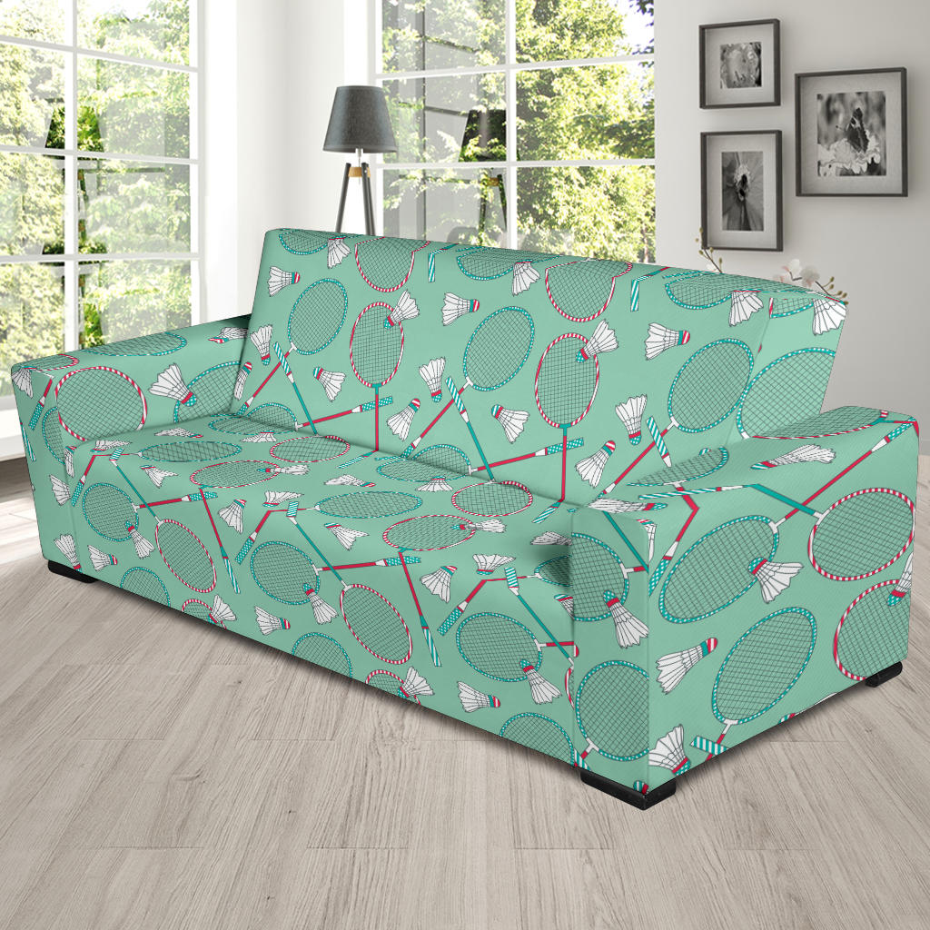 Badminton Pattern Print Design 05 Sofa Slipcover