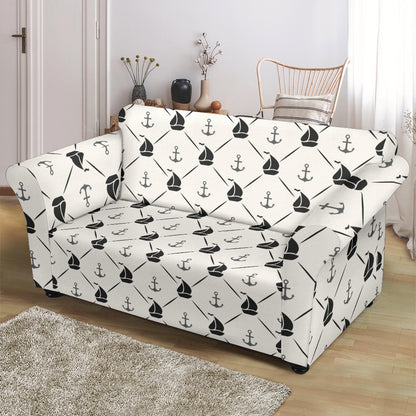 Sailboat Print Design LKS302 Loveseat Couch Slipcover
