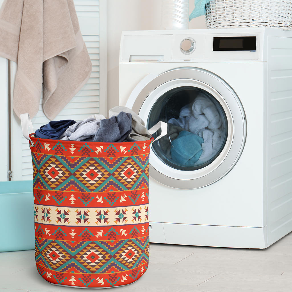 Aztec Red Print Pattern Laundry Basket