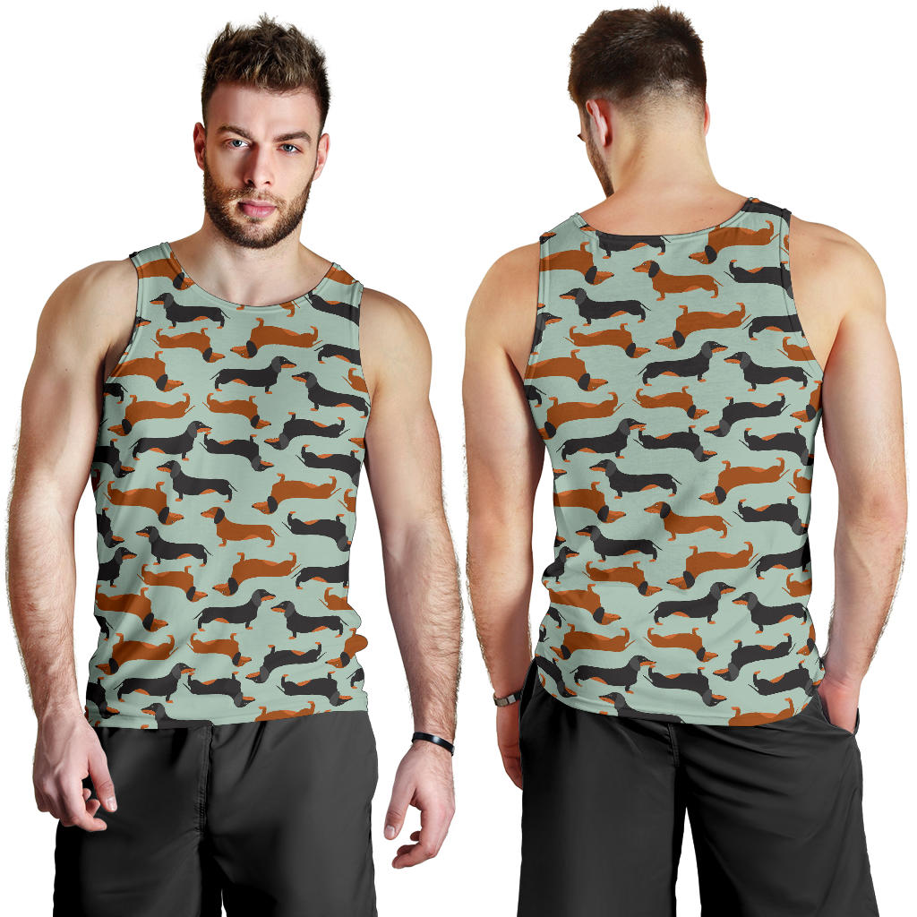 Dachshund Cute Print Pattern Men Tank Top