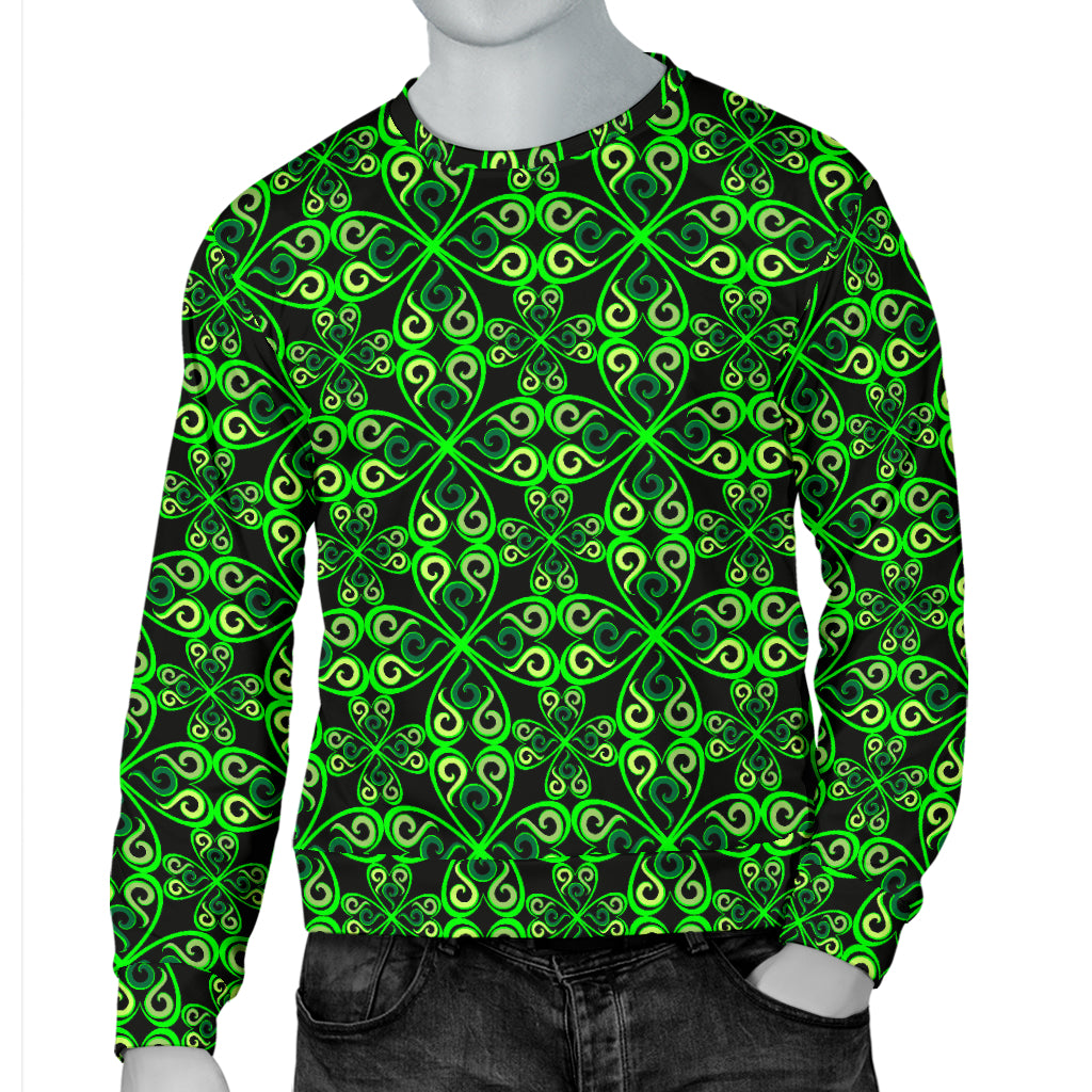 Celtic Green Neon Design Men Long Sleeve Sweatshirt