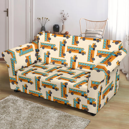 School Bus Print Design LKS305 Loveseat Couch Slipcover