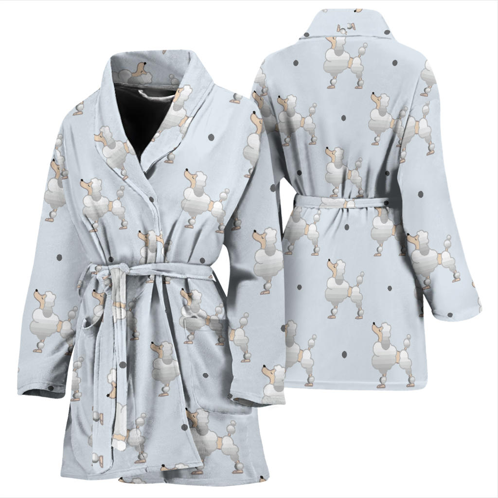 Poodle Pattern Print Design A05 Women Bathrobe