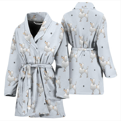 Poodle Pattern Print Design A05 Women Bathrobe