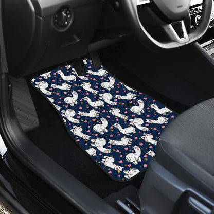 Alpaca Heart Star Design Themed Print Car Floor Mats Front Back