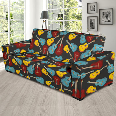 Acoustic Guitar Pattern Print Design 01 Sofa Slipcover