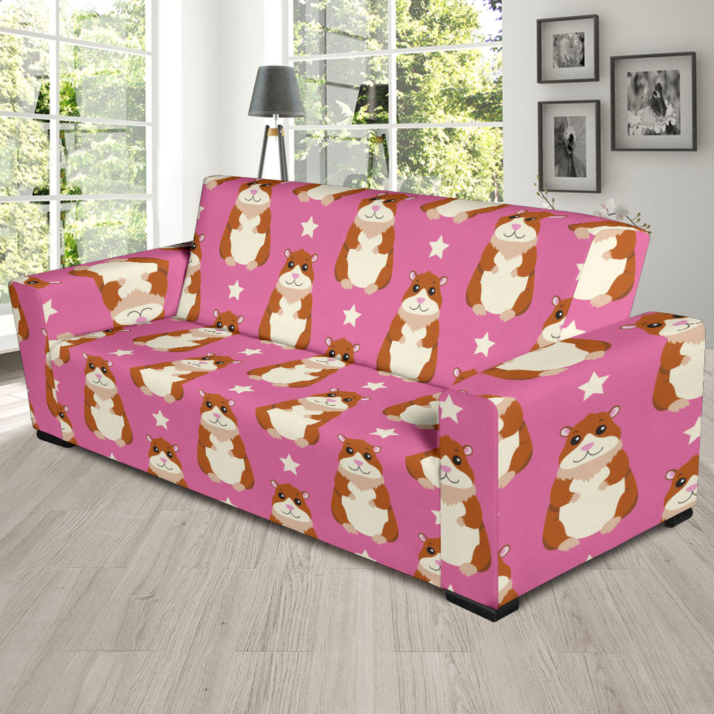 Hamster Cute Pattern Print Design 02 Sofa Slipcover
