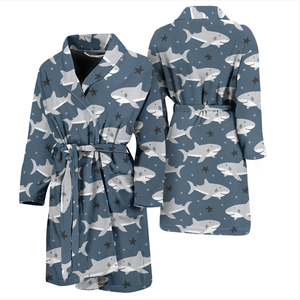 Shark Print Design LKS305 Men Bathrobe