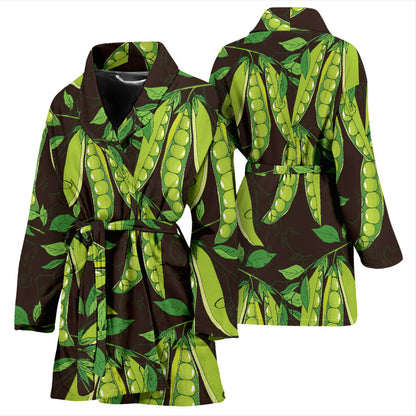 Peas Pattern Print Design A03 Women Bathrobe