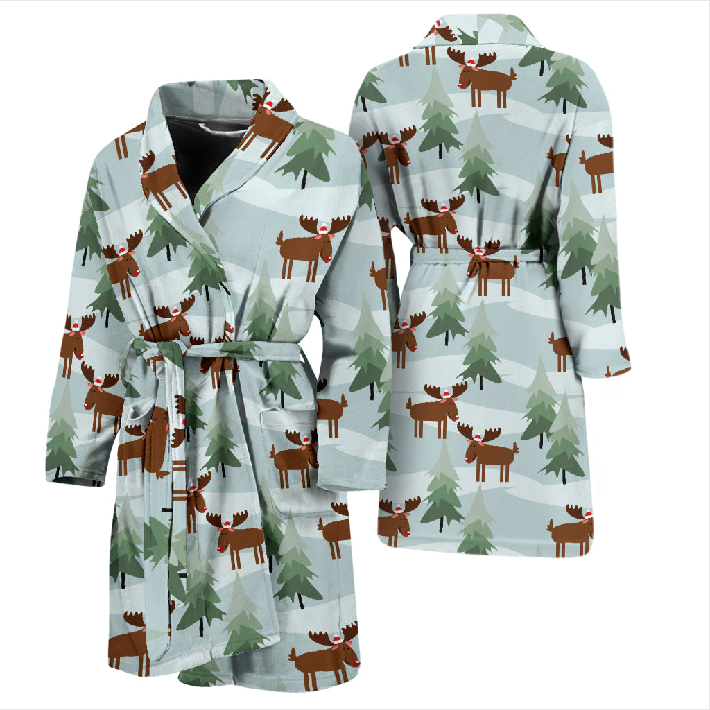Moose Print Design LKS402 Men Bathrobe