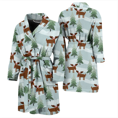 Moose Print Design LKS402 Men Bathrobe