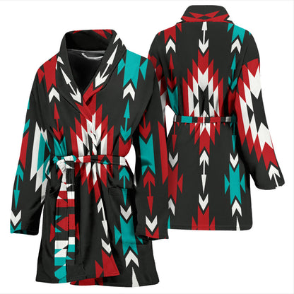 Native Pattern Print Design A08 Women Bathrobe