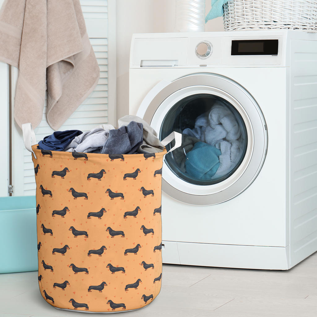 Dachshund Draw Print Pattern Laundry Basket