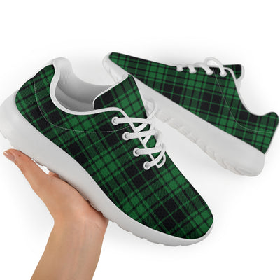 Green Tartan Plaid Pattern Athletic Shoes