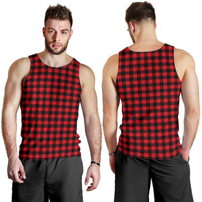 Red Black Buffalo Tartan Plaid Pattern Men Tank Top