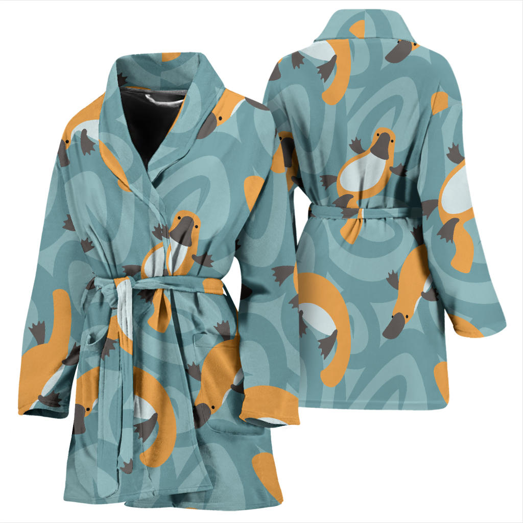 Platypus Pattern Print Design A01 Women Bathrobe