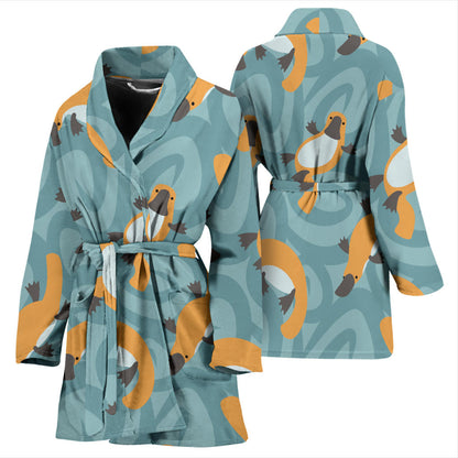Platypus Pattern Print Design A01 Women Bathrobe