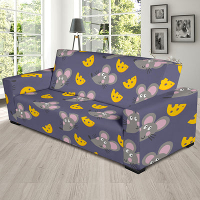 Rat With Cheese Pattern Print Design 01 Sofa Slipcover