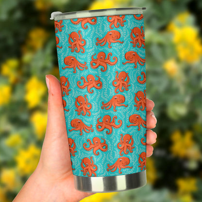 Octopus Cartoon Design Print Themed Tumbler