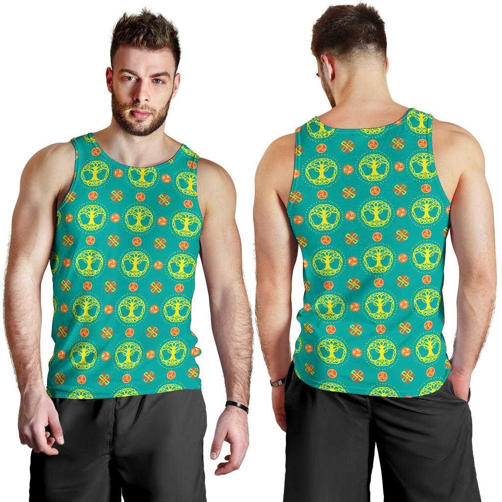 Celtic Tree of Life Print Pattern Men Tank Top