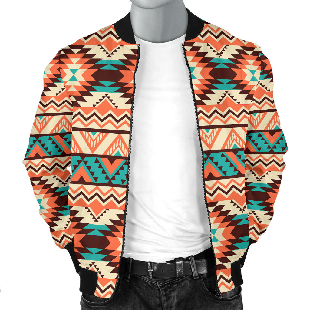 Navajo Western Style Print Pattern Men Bomber Jacket