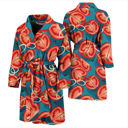 Tomato Print Design LKS301 Men Bathrobe