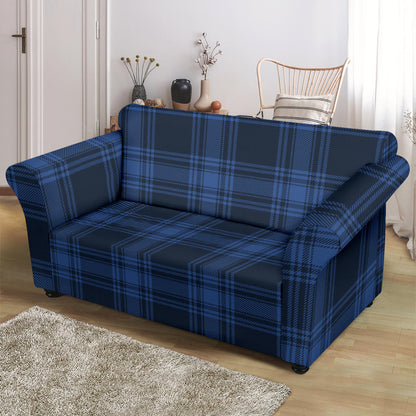 Tartan Blue Print Design LKS304 Loveseat Couch Slipcover