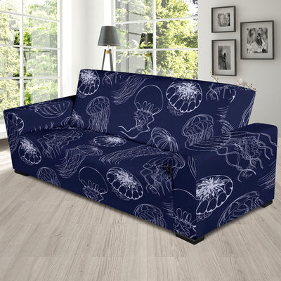 Jellyfish Pattern Print Design 05 Sofa Slipcover