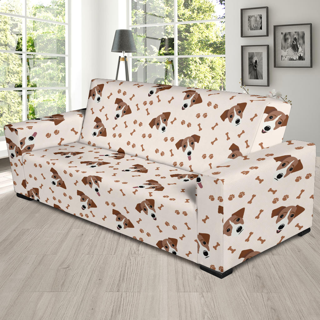 Russell Terriers Paw Print Design LKS303 Sofa Slipcover