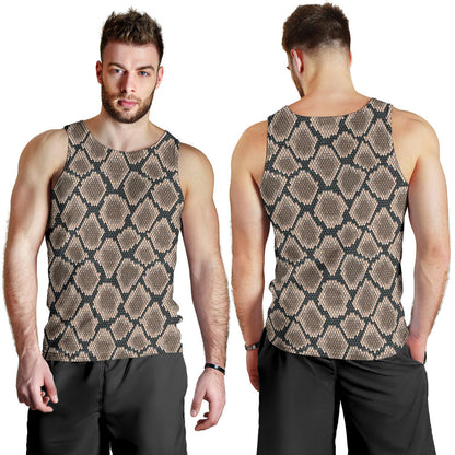 Snake Skin Design Print Men Tank Top