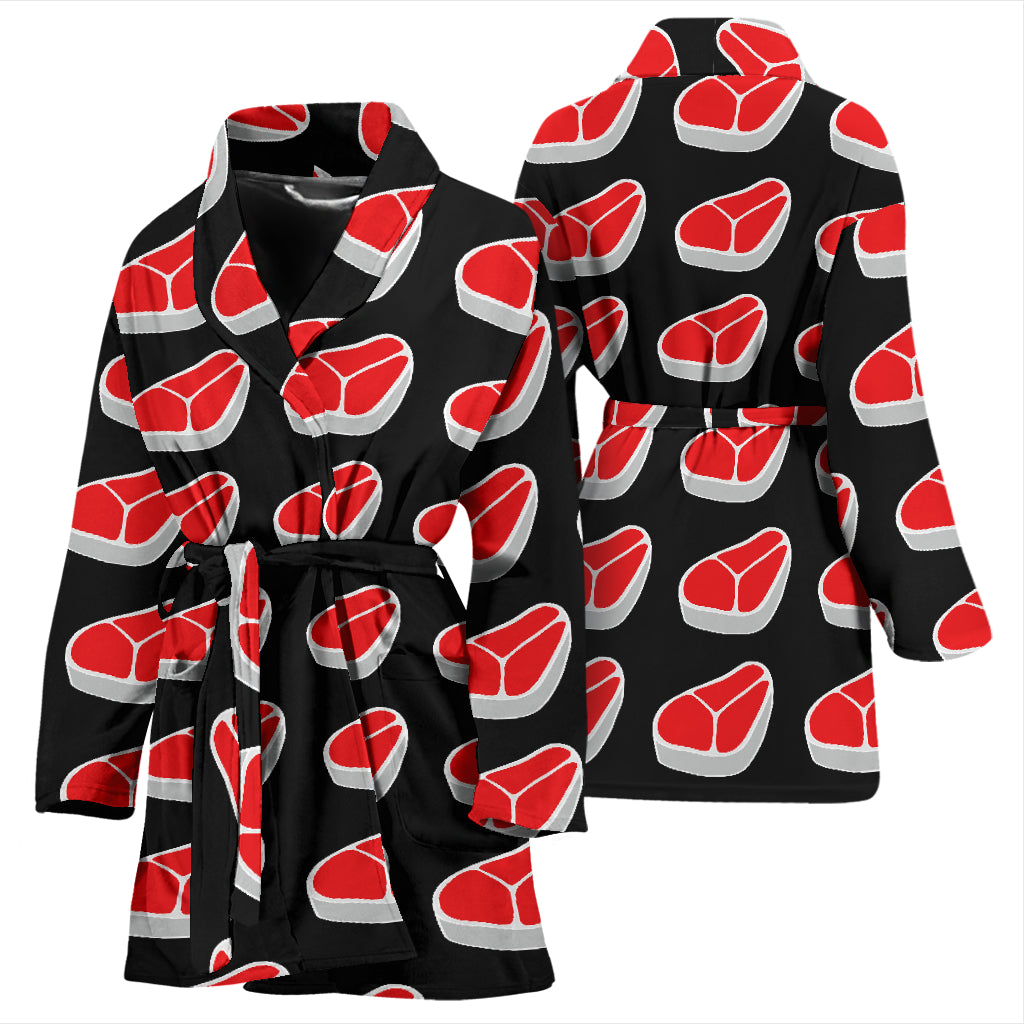 Steak Print Design LKS303 Women Bathrobe
