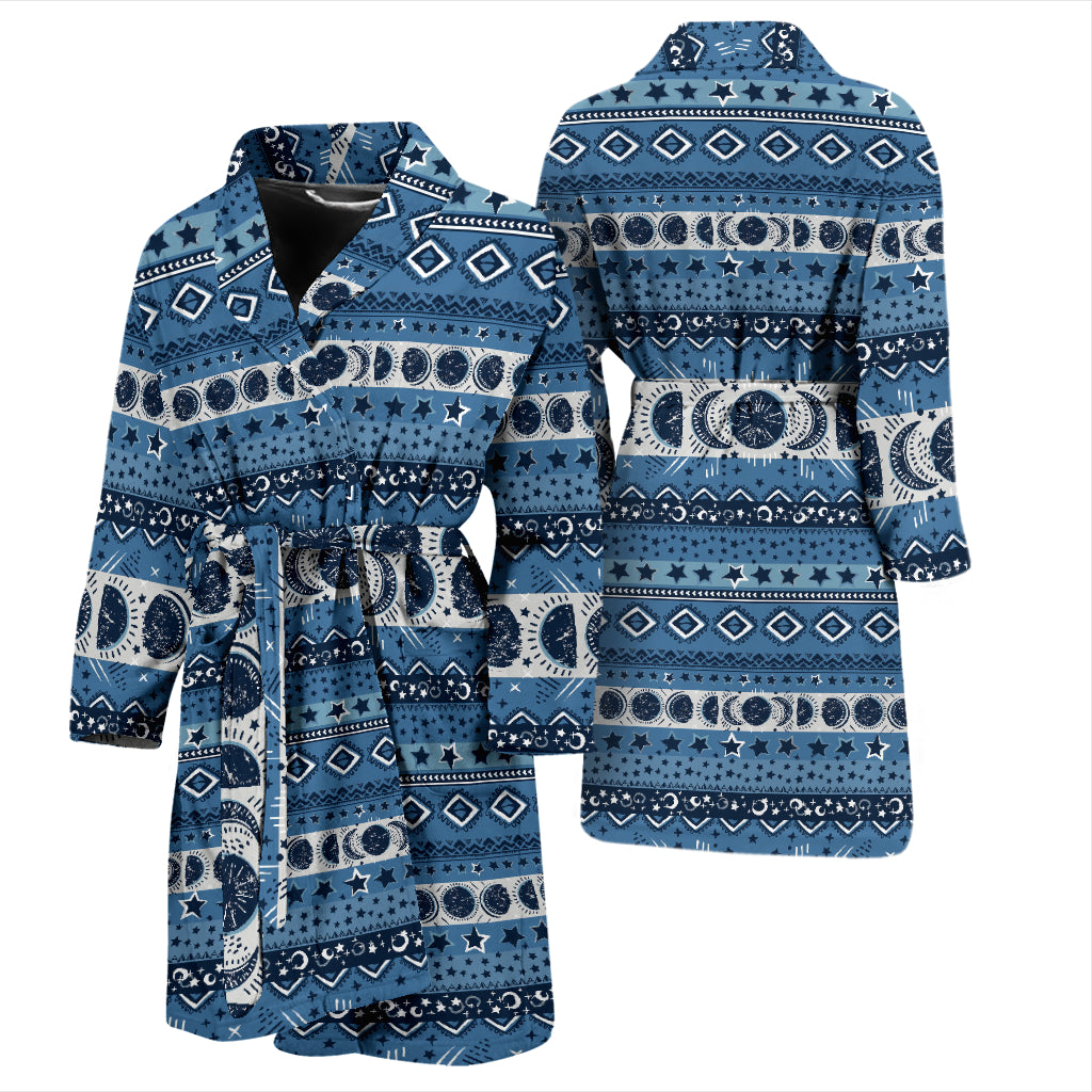 Sun Moon Pattern Print Design LKS306 Men Bathrobe