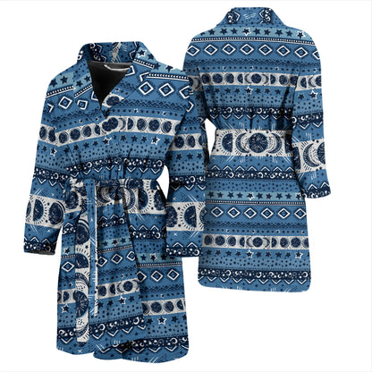 Sun Moon Pattern Print Design LKS306 Men Bathrobe