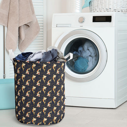 Koi Carp Japanese Design Themed Print Laundry Basket