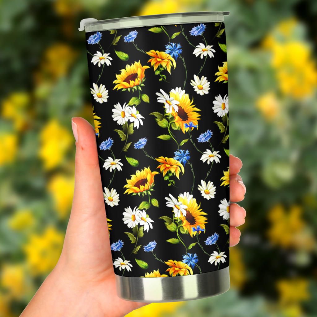 Sunflower Chamomile Bright Color Print  Tumbler