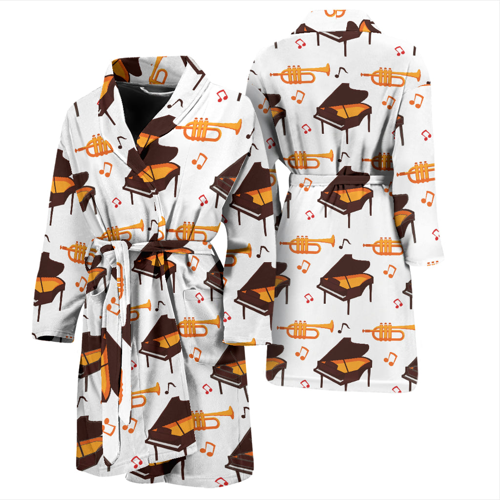 Piano Print Design LKS406 Men Bathrobe
