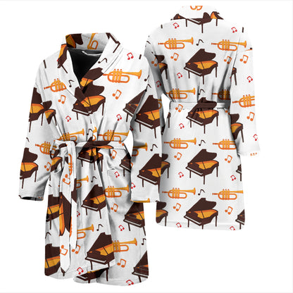 Piano Print Design LKS406 Men Bathrobe