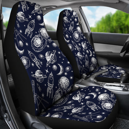 Space Rocket Print Design LKS301 Car Seat Covers
