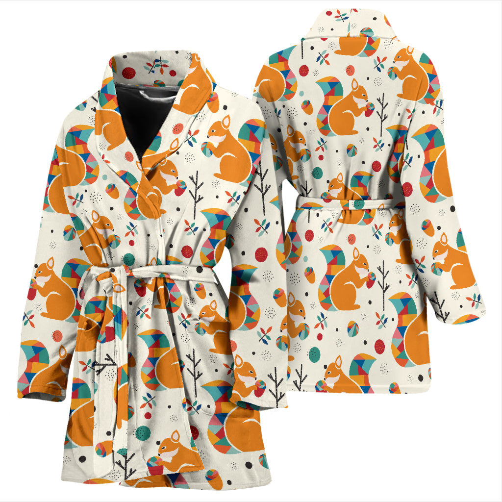 Squirrel Print Design LKS304 Women Bathrobe