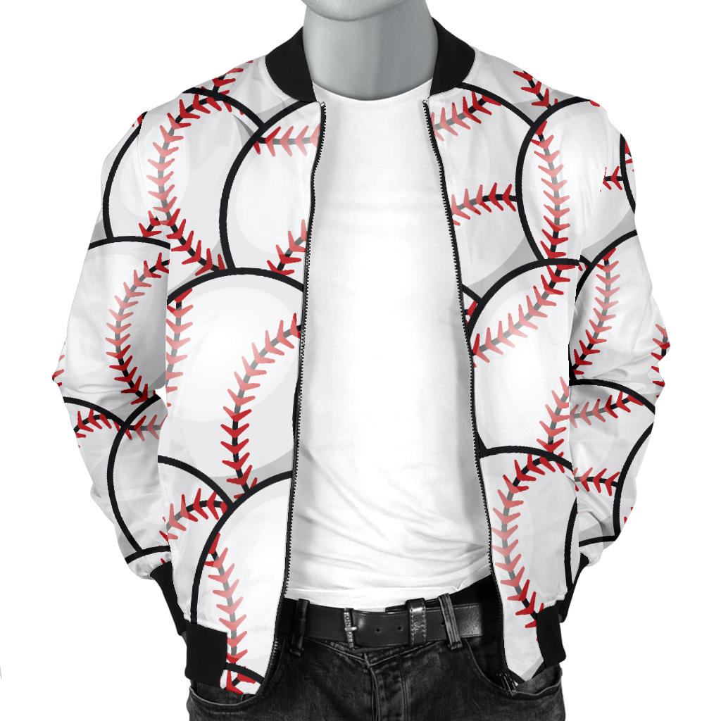 Baseball Pattern Men Bomber Jacket