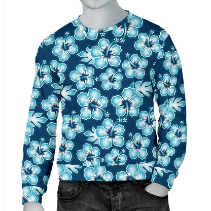 Hibiscus Flower Hawaiian Themed Men Long Sleeve Sweatshirt