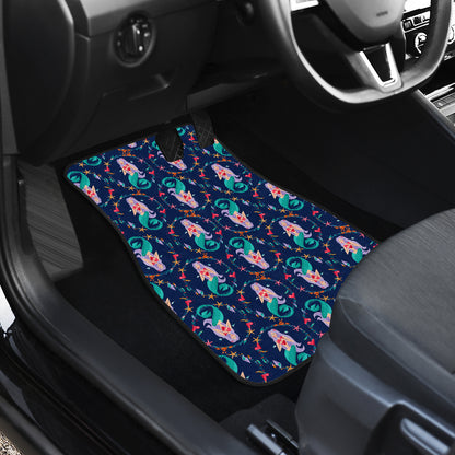Mermaid Girl Cute Design Print Car Floor Mats Front Back